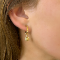Paris Hoop -Sun Charm - Gold, Silver >>