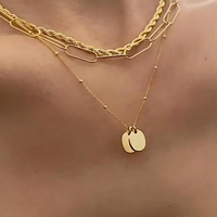 Kat Disc Necklace - Gold, Silver, Rose Gold >>