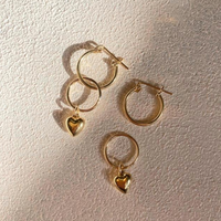 Double Ring Heart Hoops