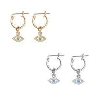 Sia Eye Kitt Hoops- Turquoise or Emerald >>