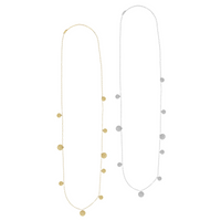 Cara Long Hammered Disc Necklace