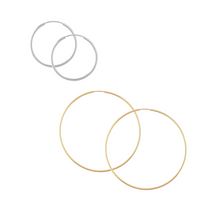 Ray Fine Hoop Earrings in Gold, Silver Rose Gold Color