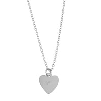 Heart Initial Necklace 18/20" Thicker Chain in Silver Color