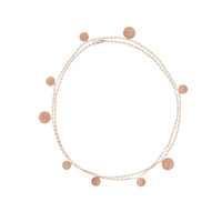 Cara Long Hammered Disc Necklace