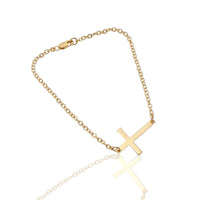 Cross Bracelet in Gold, Silver, Rose Gold