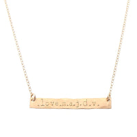 The Lara I.D. Bar Necklace in Rose Gold
