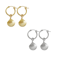 Paris Hoop - Large Shell in Gold, Silver Rose Gold Colors