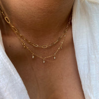 Lola Crystal Drop Necklace - Gold, Silver >>