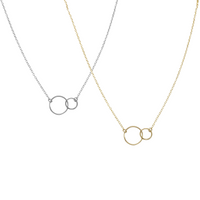Double Ring Necklace - Gold, Silver  >>