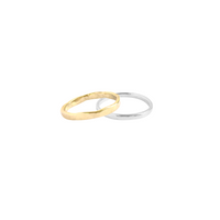 Hammered Ring Band - Gold, Silver >>