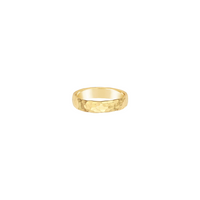 Heavy Hammered Ring Band - Gold, Silver >>