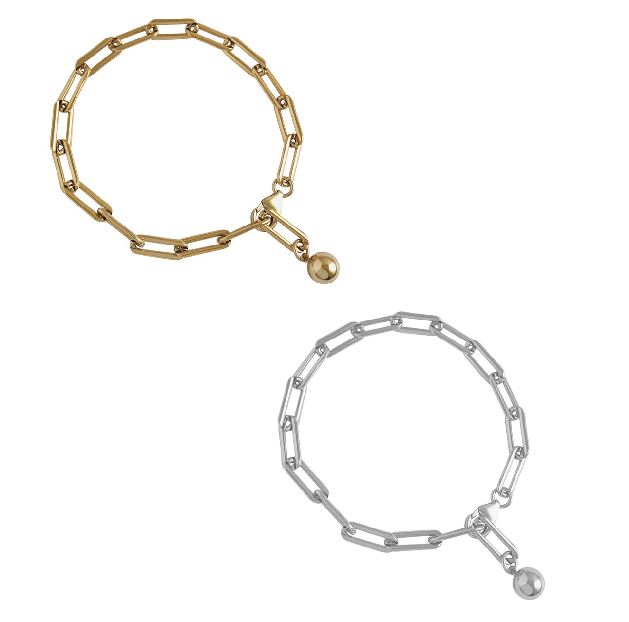 Heavy Metal Ball Bracelet Gold and Silver Online Misuzi