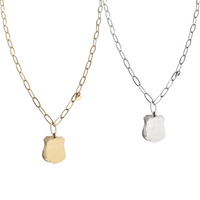 Jamie Crest Necklace - Gold, Silver >>