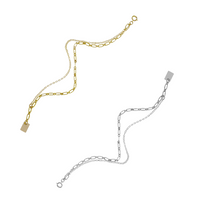 Maple Double Chain Bracelet - Gold, Silver >>