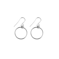 Mini Ring Earrings in Silver Color