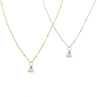 Lori Triple Pearl Bead Chain Necklace - Gold, Silver, Rose Gold >>