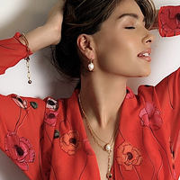 Baroque Pearl with Stone Earrings