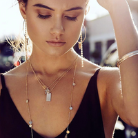 Georgia - Mini vintage charm and cross Necklace - Gold, Silver >>