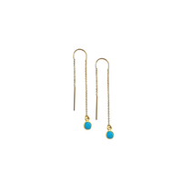 Earring Thread with Turquoise Stone in Gold