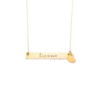 The Romy I.D. Bar Necklace with Star or Heart Rose Gold