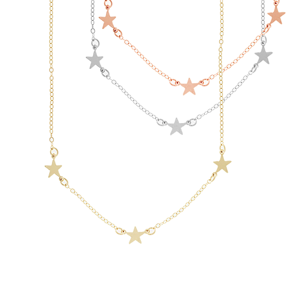 Triple star necklace deals