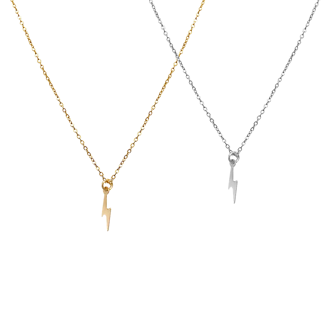 Zoey Mini Lightening Bolt Necklace Gold Silver