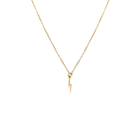 Zoey- Mini Lightening Bolt Necklace - Gold, Silver >>
