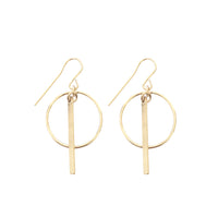 Ring and Bar Earrings in Gold Color