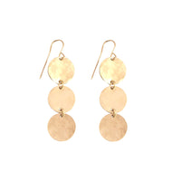 Triple Classic Earring Hammered in Gold, Silver, Rose Gold