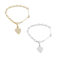 Carrie Heart Bracelet - Gold, Silver  >>