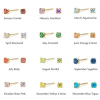 Birthstone Stud Earrings