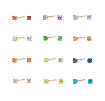 Birthstone Stud Earrings