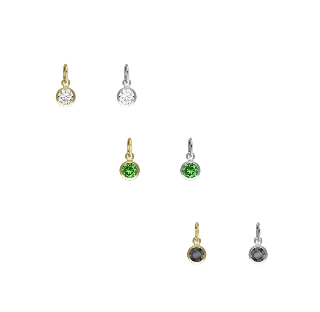 Cubic Zirconia Charms - Gold,Silver  >>>