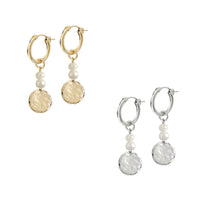 Double Pearl and Disc Earring