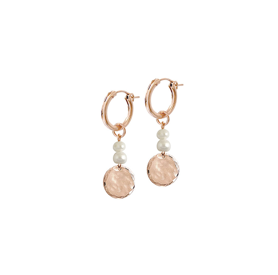 Double Pearl and Disc Earring