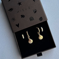 Paris Hoop - Large Shell - Gold, Silver >>