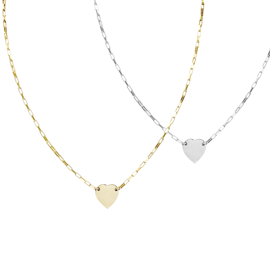 Heart Necklace - Gold, Silver >>