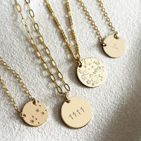 Zoe - Hi Shine Disc Necklace - Gold, Silver, Rose Gold >>