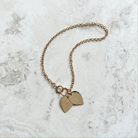 Lily - Double Lotus Petal Charm Bracelet - Gold, Silver >>