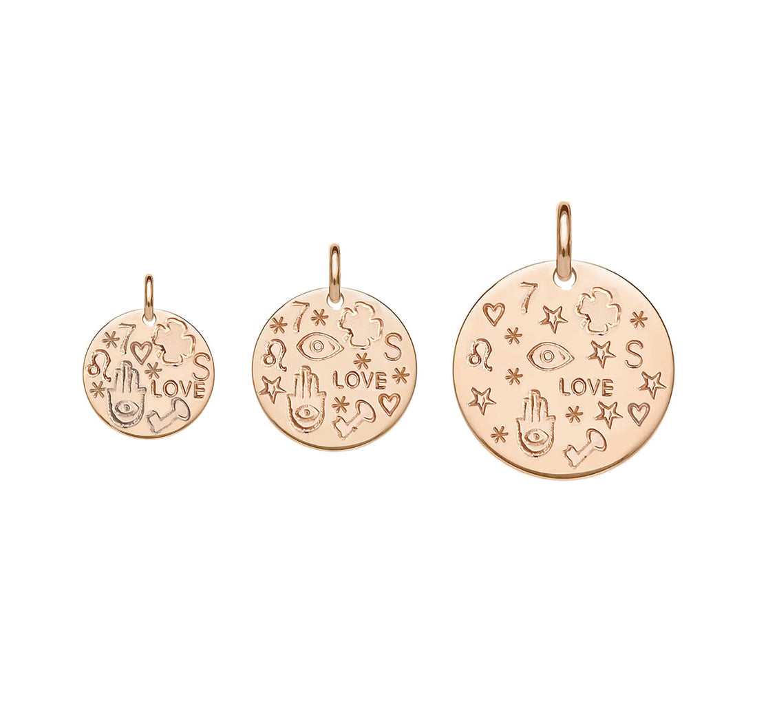 Love & Luck Charm - Gold,Silver, Rose Gold >>>