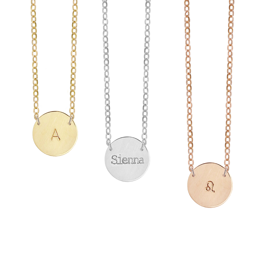 Tiny Personalized Gold Disc Necklace, Dainty Initial Necklace, Monogram Disc,  Silver Disc Necklace, Gift for Mom, Gift for Grandma, T-O-P - Etsy