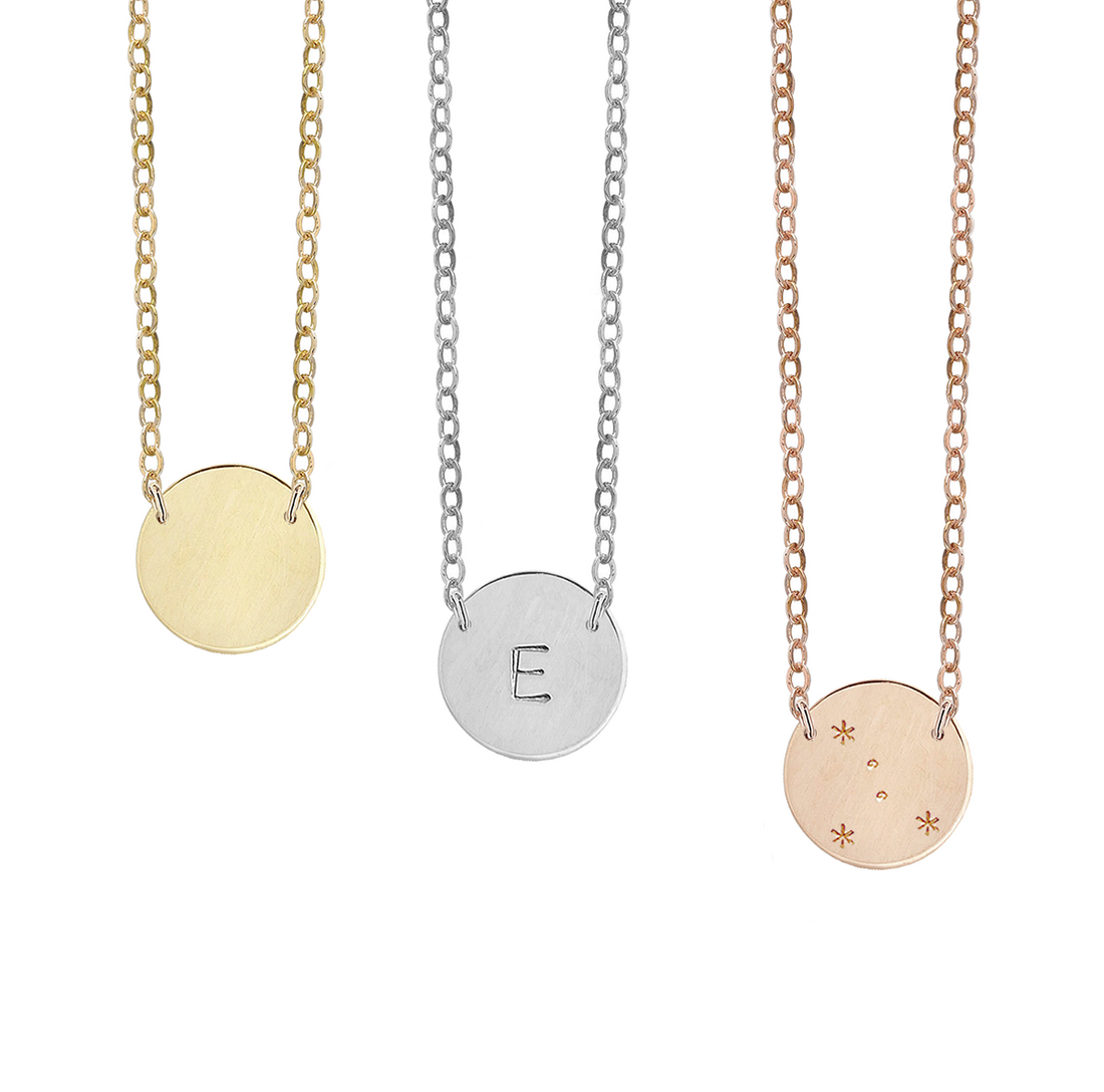 Lulu Necklace- Small Initial Necklace - Gold, Silver, Rose Gold >>