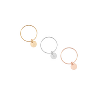 Mini Disc Initial Ring - Gold, Silver, Rose Gold >>