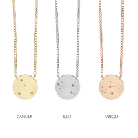 Zodiac Constellation necklace - Gold, Silver, Rose Gold >>