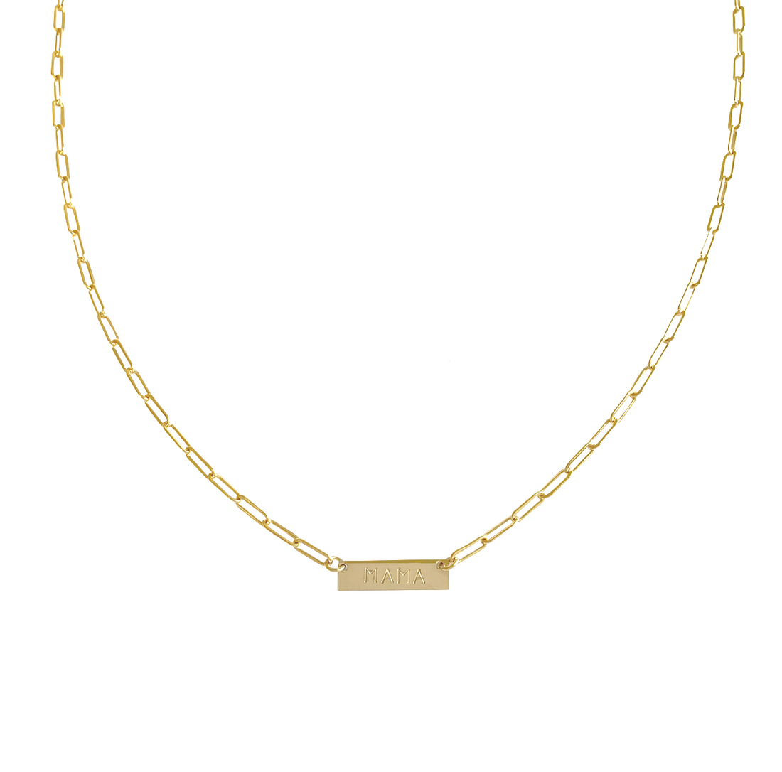 14k gold best sale bar pendant