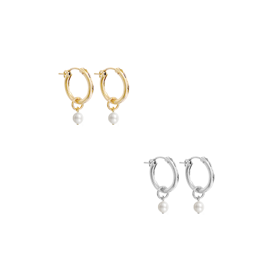 Paris Mini Pearl Hoop