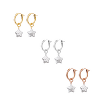 Paris Hoop Marni Star Earring - Gold, Silver, Rose Gold >>