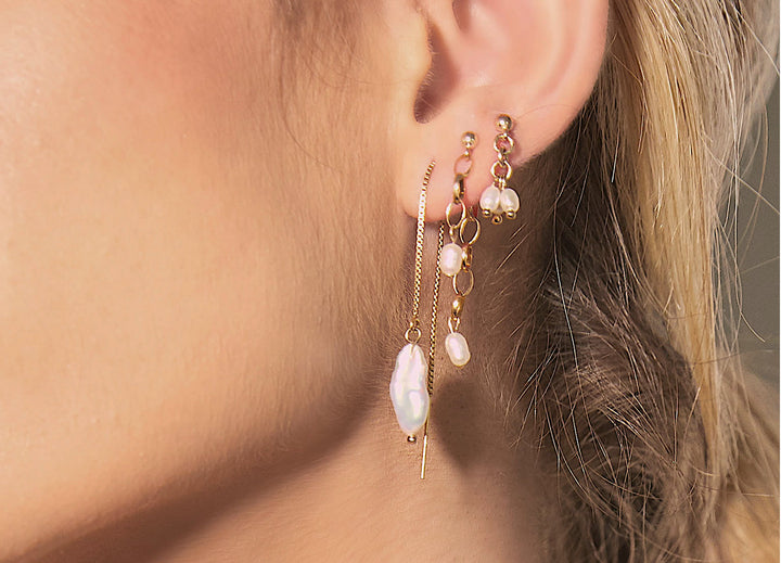 Misuzi Custom Personalised Jewellery Gold Filled pearl earrings necklace