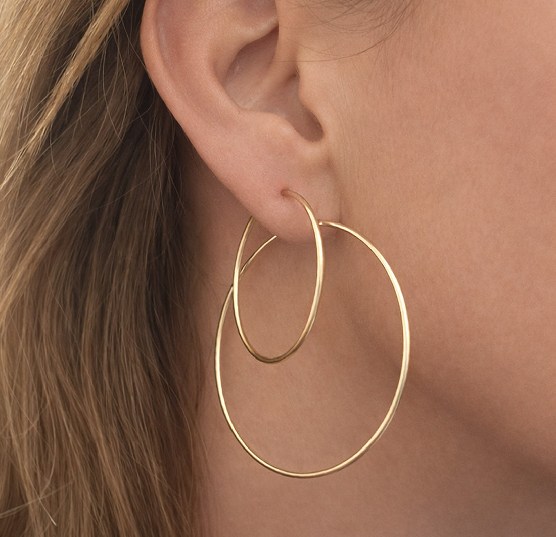 Ray Fine Hoop earrings - Gold, Silver, Rose Gold  >>>