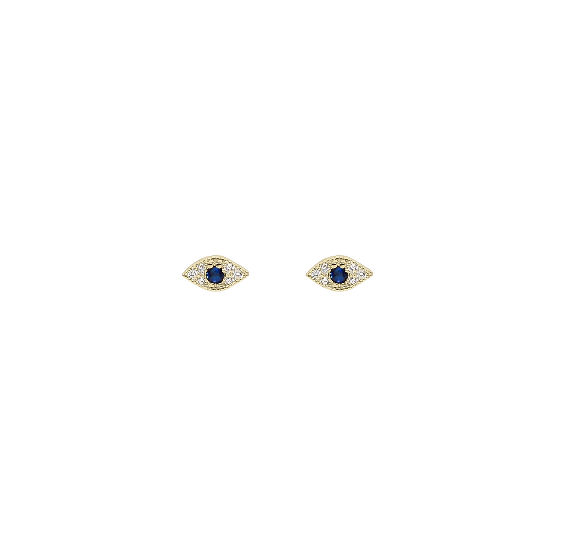 Sapphire Eye Stud - Gold, Silver
